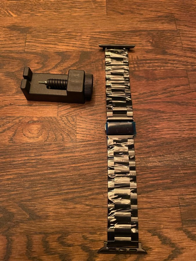 Metall armband till Apple Watch 42/44/45/49mm (SVART)