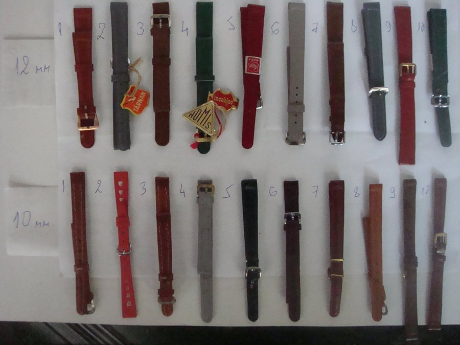 Unused leather straps for vintage women's watches