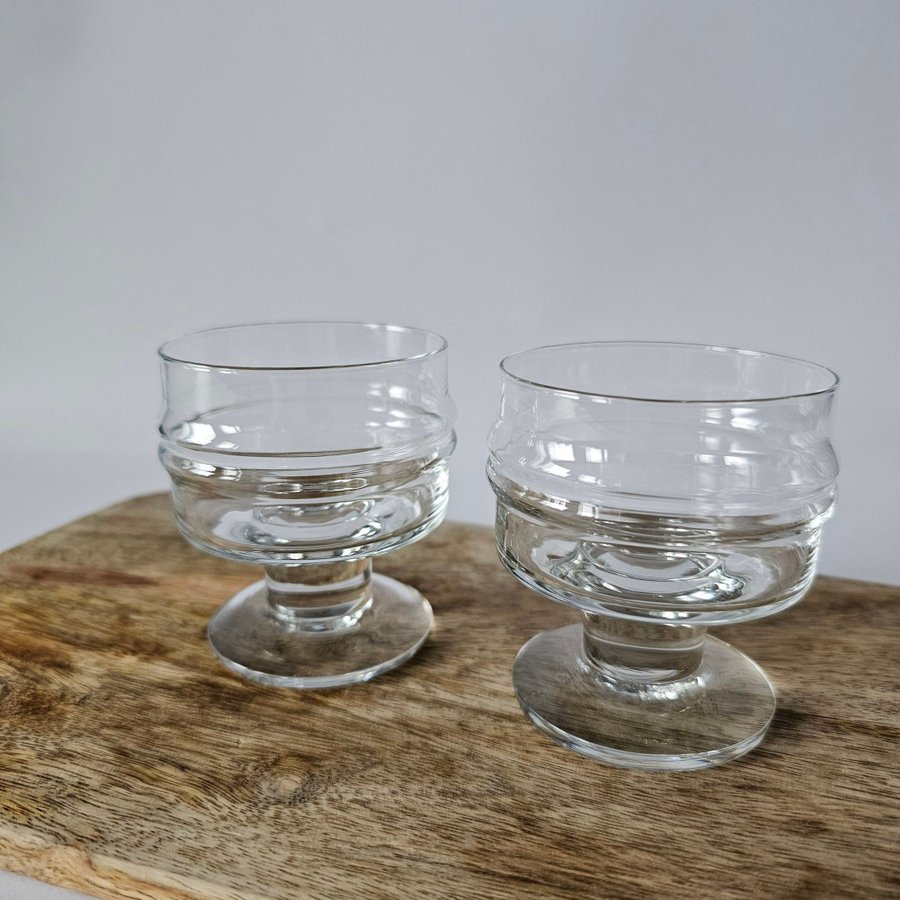 2 st iittala Pisaranrengas Timo Sarpaneva 1960tal vintage glas champagneglas