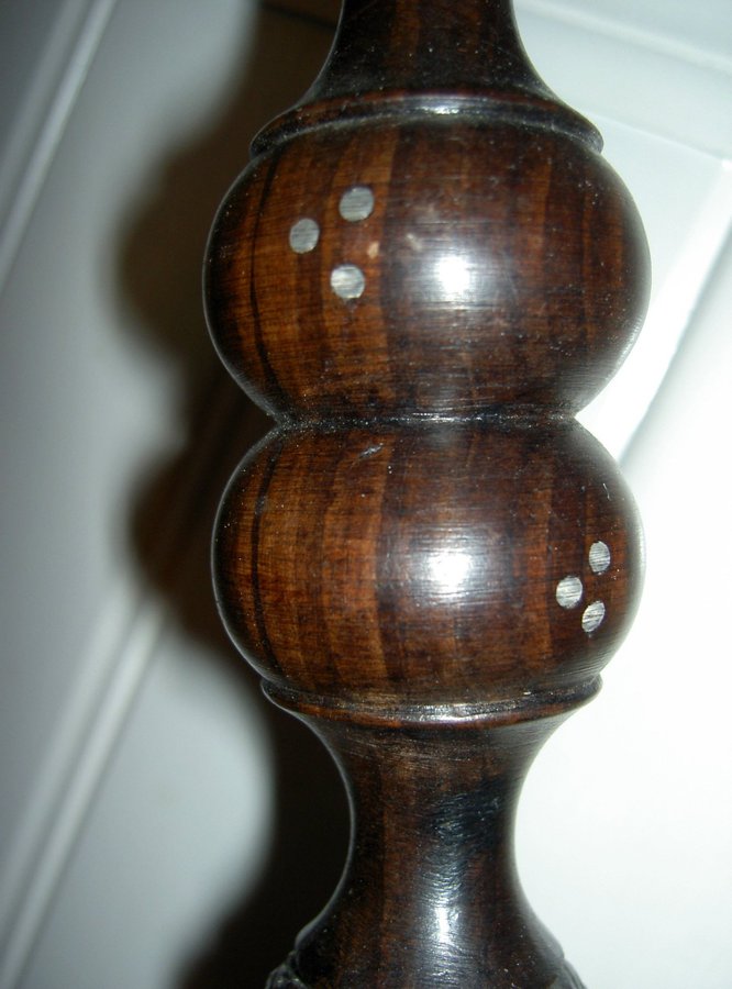 Äldre Afrikansk Hövdingstav - käpp/stav i mörkt trä troligen Ebenholts - 94 cm