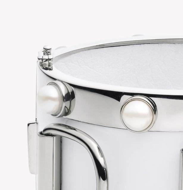 Eddie Borgo Armband Nypris 13500 kr pärlor silver läder skinn