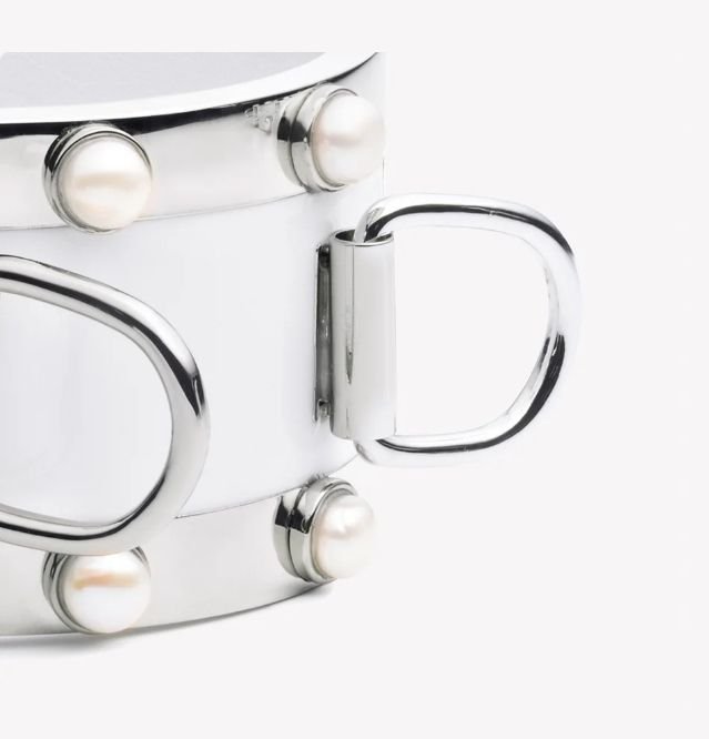 Eddie Borgo Armband Nypris 13500 kr pärlor silver läder skinn