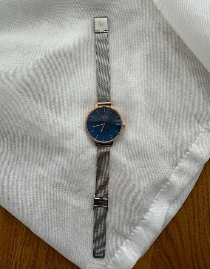 Klocka by Kate armbandsur silver stål armband och blå urtavla roseguld