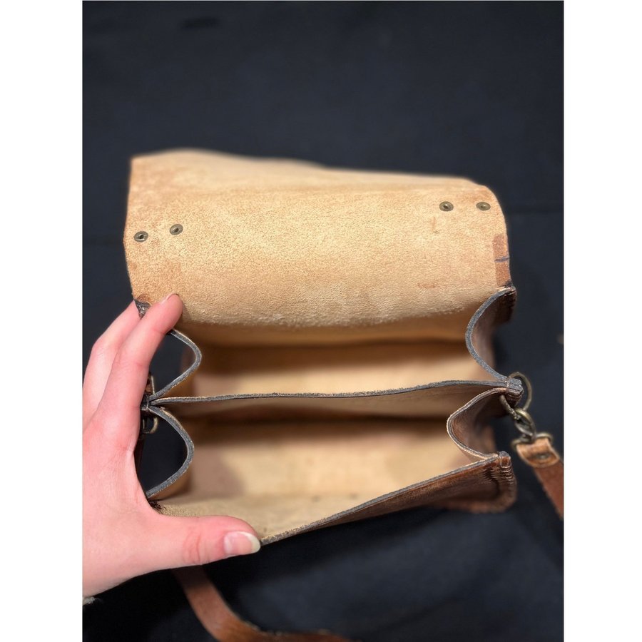 Handgjord läderväska /handmade leather bag christmas gift
