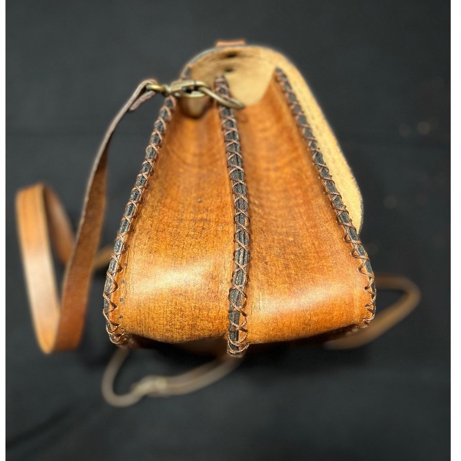 Handgjord läderväska /handmade leather bag christmas gift