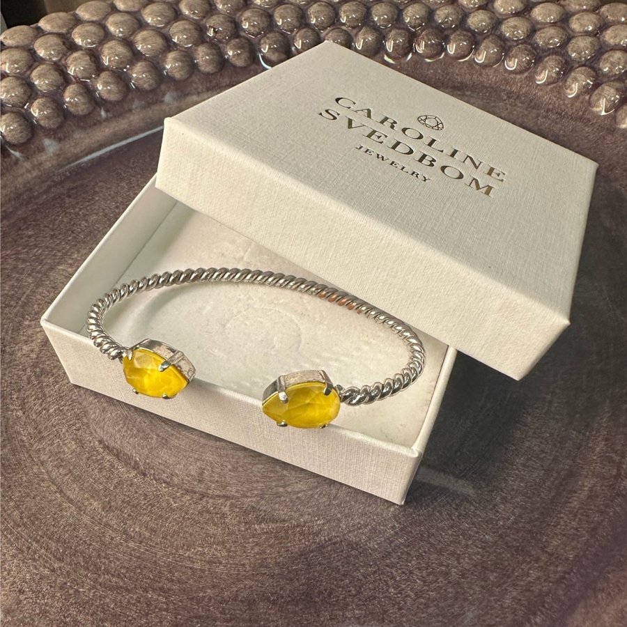 Caroline Svedbom Mini Drop Bracelet Rhodium  Powder Yellow