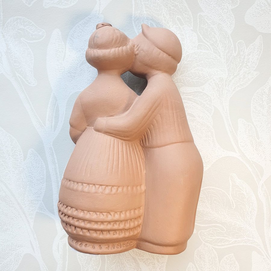 JIE "Pussen" Edit Risberg ovanlig oglaserad keramik figurin Kärlek skulptur