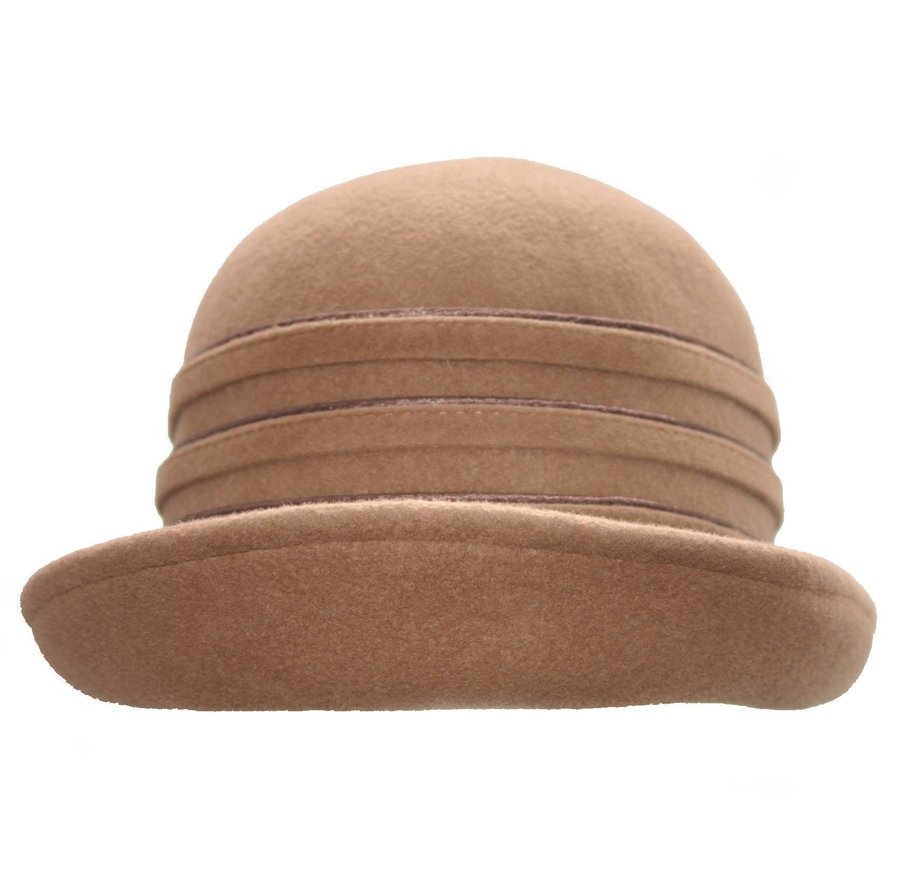 Beige elegant hatt i filt