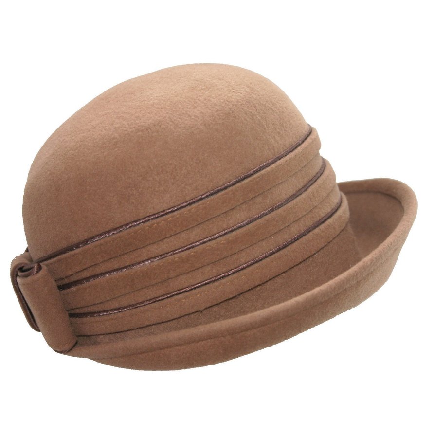 Beige elegant hatt i filt