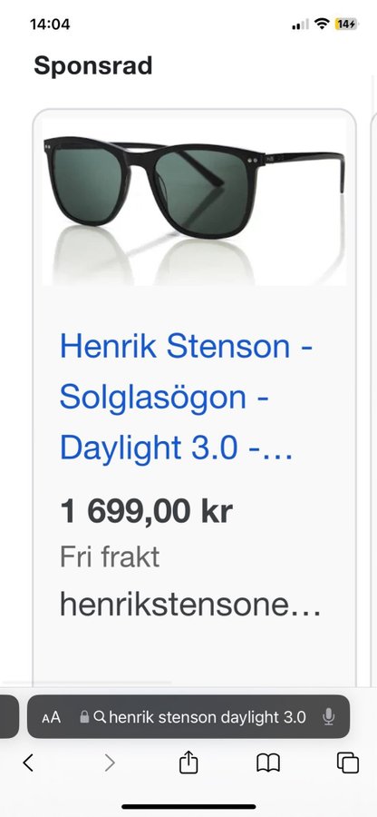 Henrik Stenson glasögon Oanvända