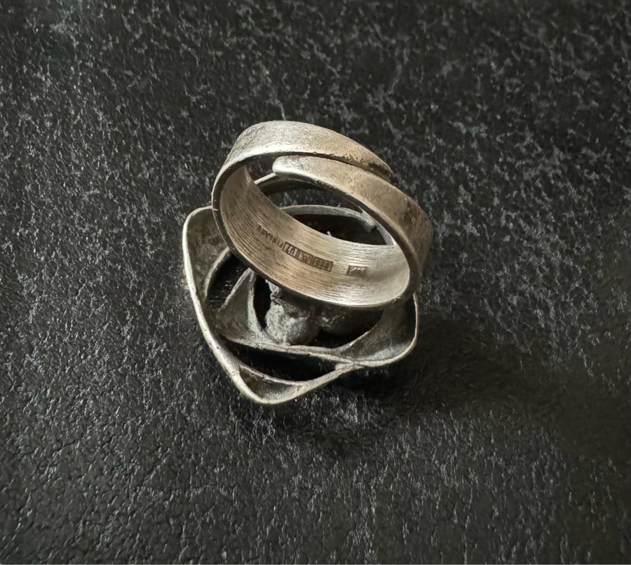 Sten  Laine Ring Finsk brutalism 1973 Silver