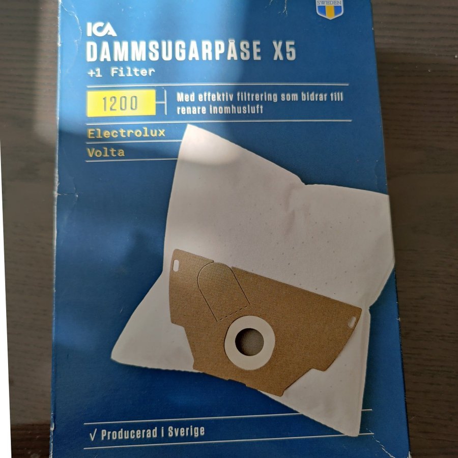 Dammsugapåse för ELECTROLUX VOLTA 5st +1 motor filter