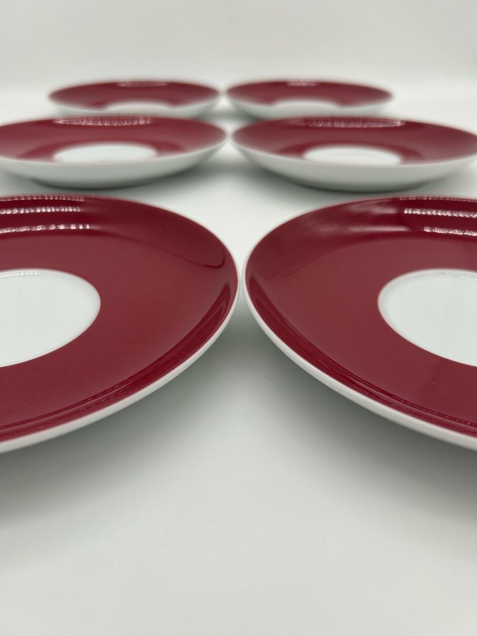 Rosenthal dessert PLATE SET in vine red