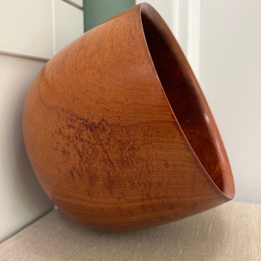 Teakskål Teak design Karl Holmberg Götene Sweden Skål Retro 60-tal Fruktskål