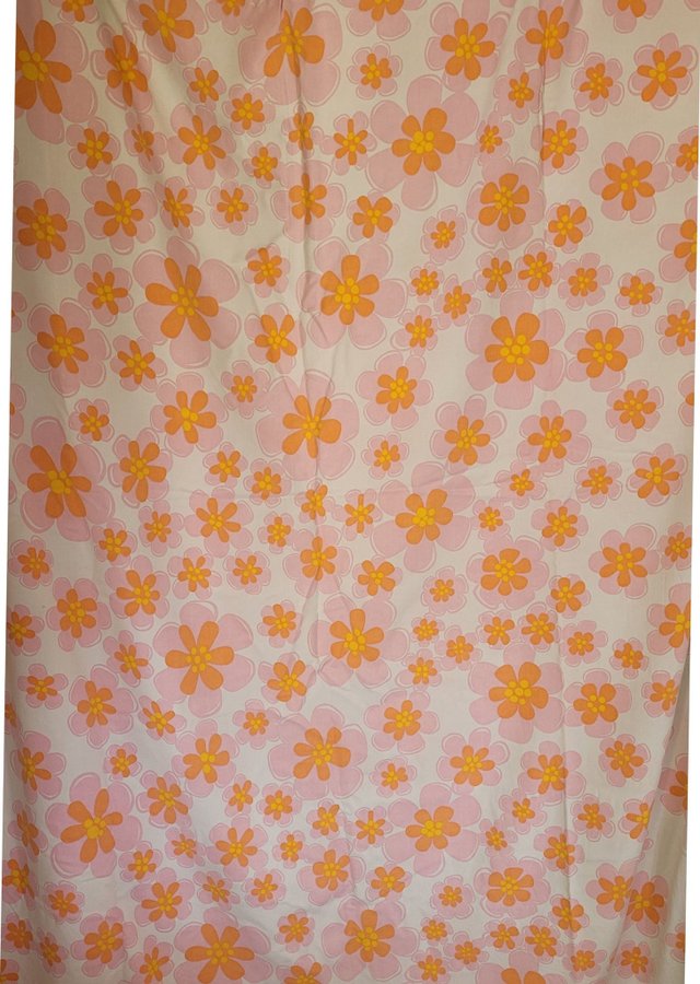 Påslakan retro vintage 70-tal rosa orange blommig