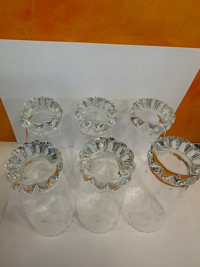 Retro longdrinkglas ölglas vintage svensk kristall GEBE