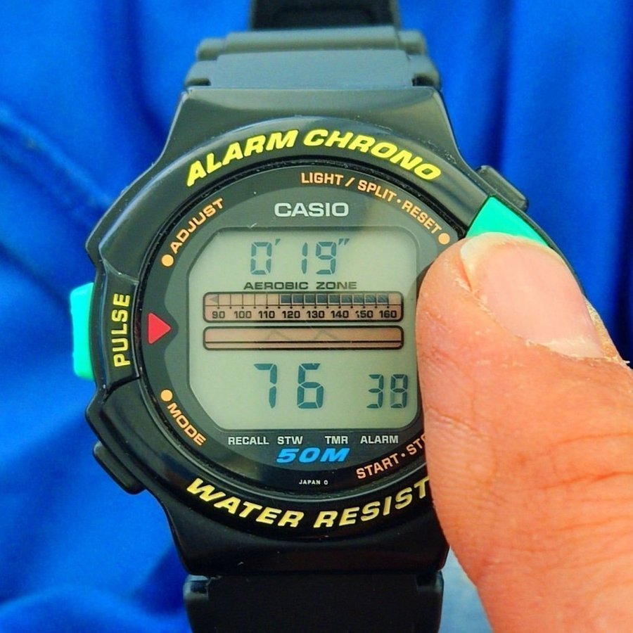Ultra rare casio made in Japan JP200W heart rate monitor pulse 1989