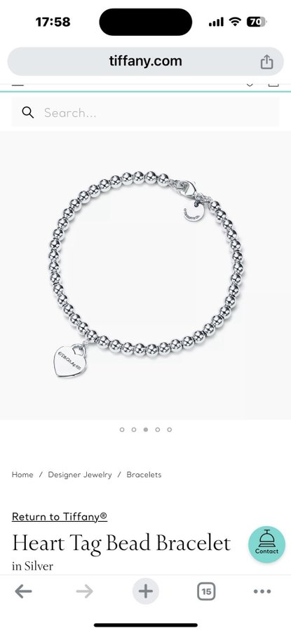 Please Return to Tiffany Heart bracelet Silver 925 armband