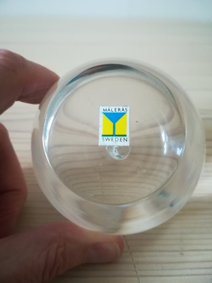 Äpple Glas Glasäpple Transparent Målerås Glasbruk Handblåst Prydnad Dekoration