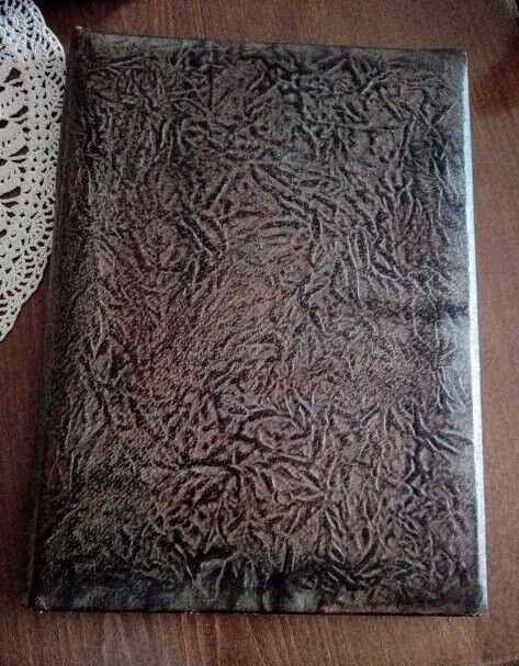 Vintage 1950s brown embossed leather folder