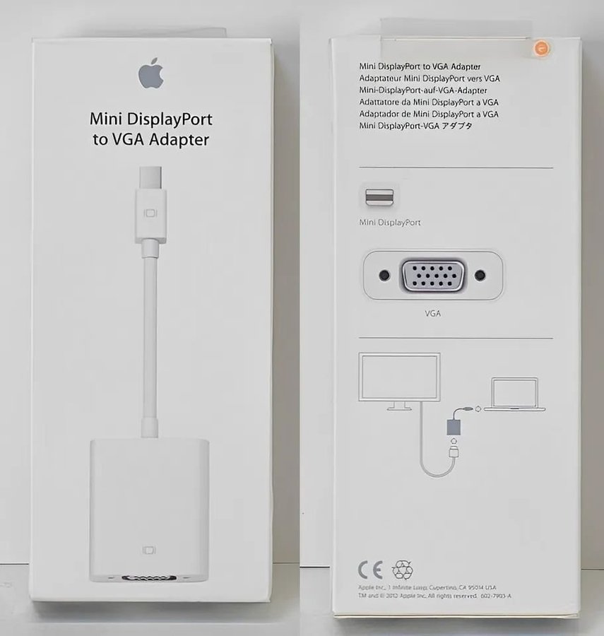 Helt ny /oöppnad Apple Mini DisplayPort till VGA Display Adapter