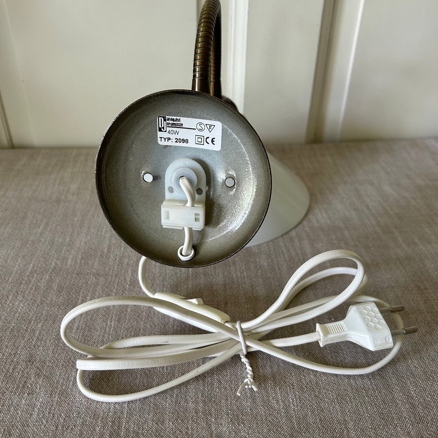 Skomakarlampa Vägglampa Sänglampa Opalinglas Lampa Ställbar Arm Retro Vintage