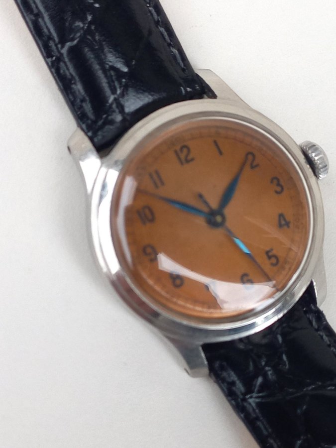 Vintage nice Unbranding Military Watch with Orange Dial