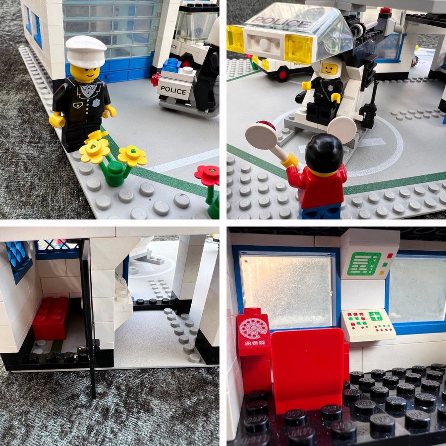 Lego 6384-1-Police Station (1983) polisstation retro vintage helikopter komplett