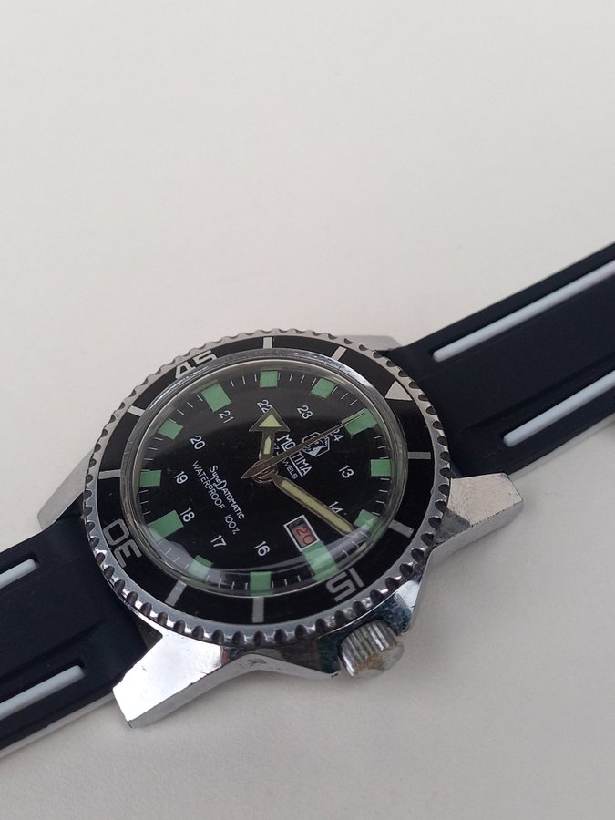 VINTAGE NICE MORTIMA SUPER DATOMATIC SKIN DIVER WATCH FROM 70S