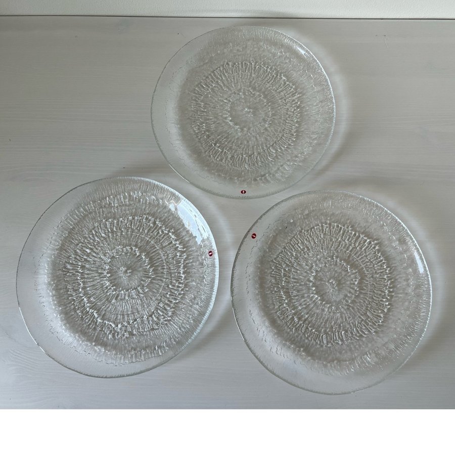 3 st Iittala tallrikar Solaris design Tapio Wirkkala Finland