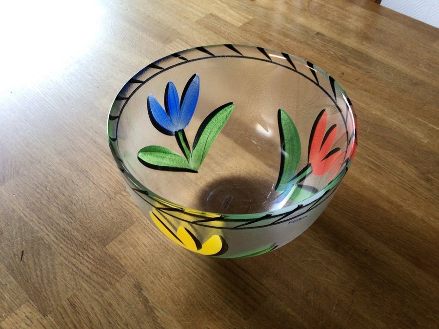 Kosta Boda Tulipa design Ulrika Hydman -Vallin stor skål som ny