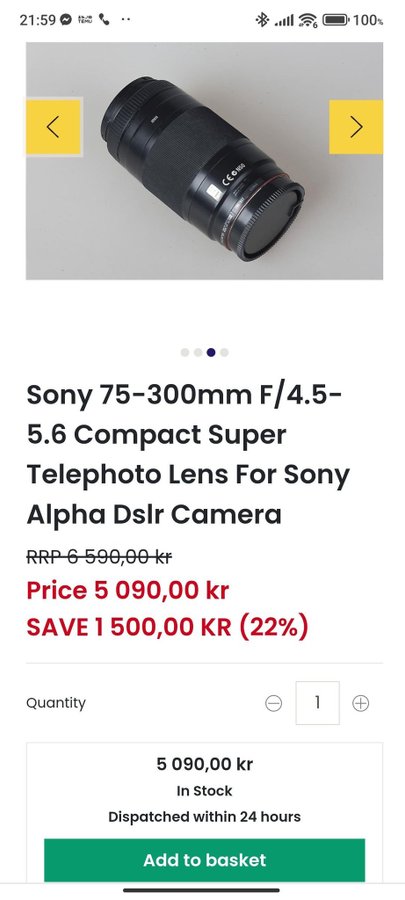 Sony 75-300mm F45-56 Objektiv