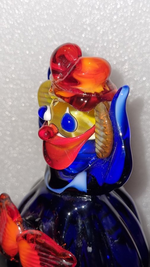 FIGURIN Clown Murano Glas Italien - Höjd 19 cm Italy