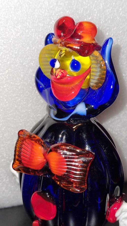 FIGURIN Clown Murano Glas Italien - Höjd 19 cm Italy