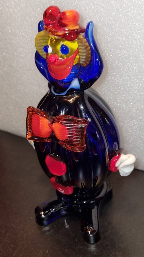 FIGURIN Clown Murano Glas Italien - Höjd 19 cm Italy