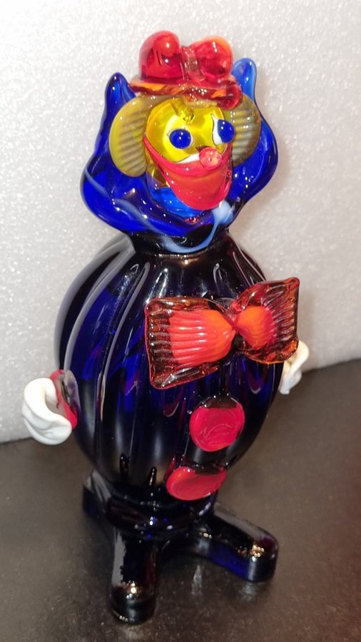 FIGURIN Clown Murano Glas Italien - Höjd 19 cm Italy