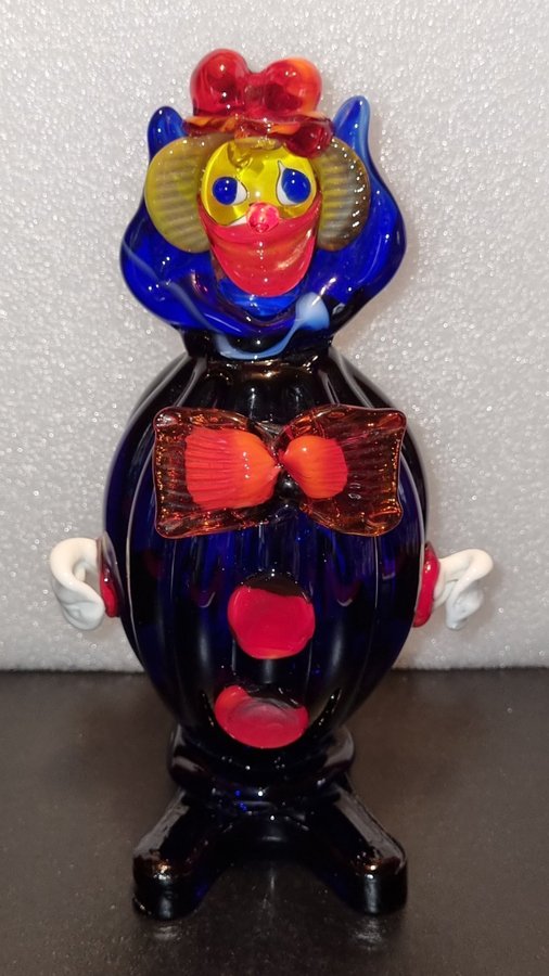 FIGURIN Clown Murano Glas Italien - Höjd 19 cm Italy