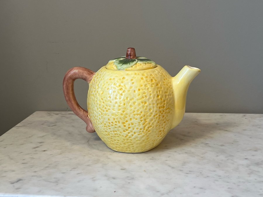 Ovanlig citronkanna tekanna citron fruktkanna keramik Vintage kanna