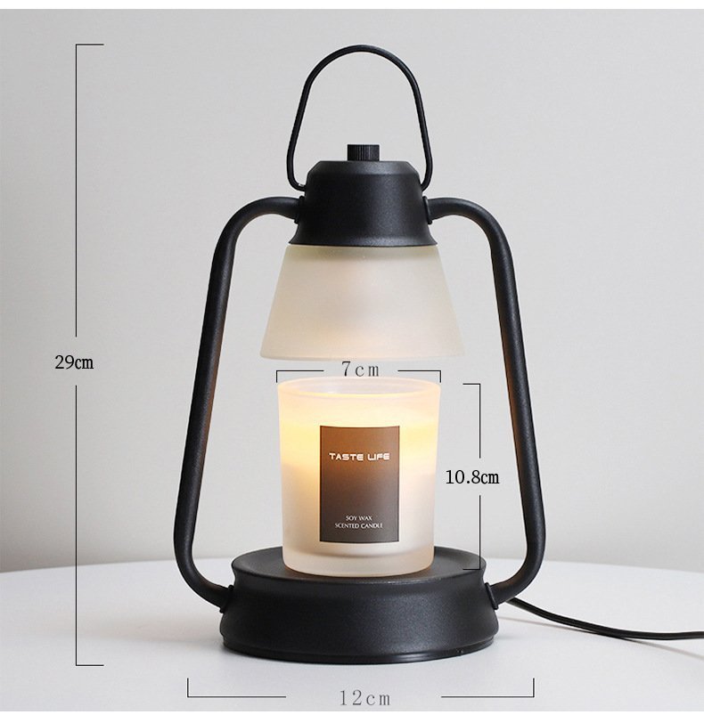 Black Candle Lantern Aroma Candle Warmer Wax Melting Lamp