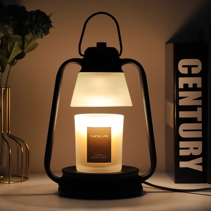 Black Candle Lantern Aroma Candle Warmer Wax Melting Lamp