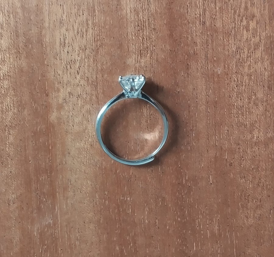 Vitguldpläterad s925 ring med 10 karat moissanite (öppen ring)