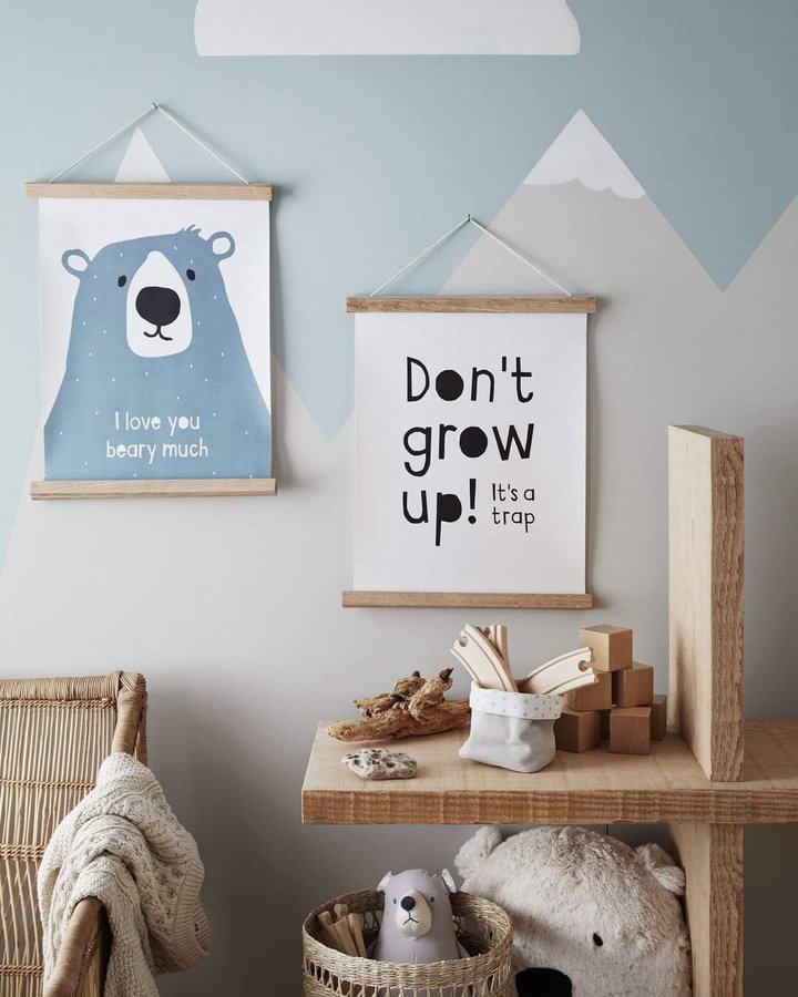 Poster med björnmotiv: "I love you beary much"