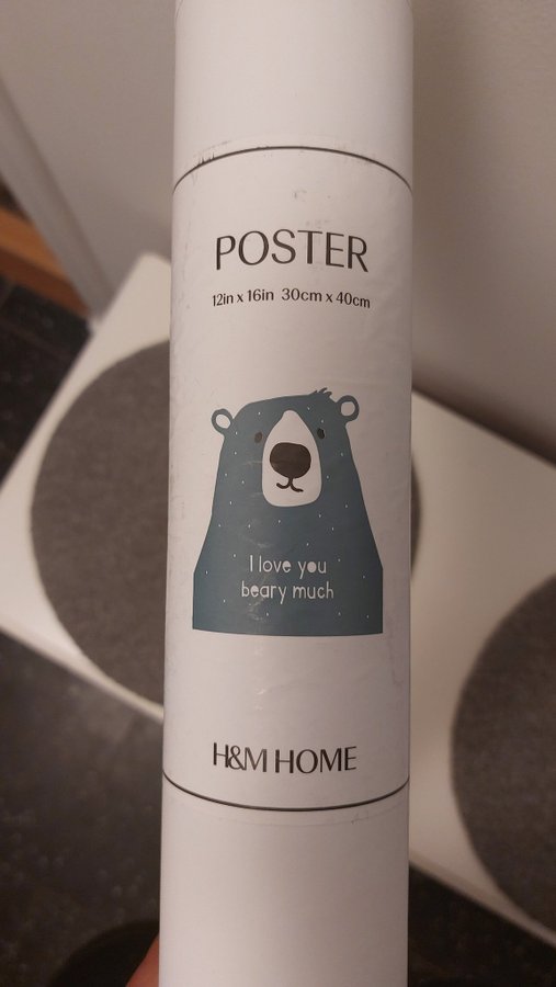 Poster med björnmotiv: "I love you beary much"