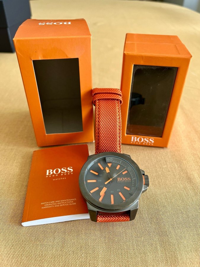 BOSS Hugo Boss Herrarmbandsur med orange band