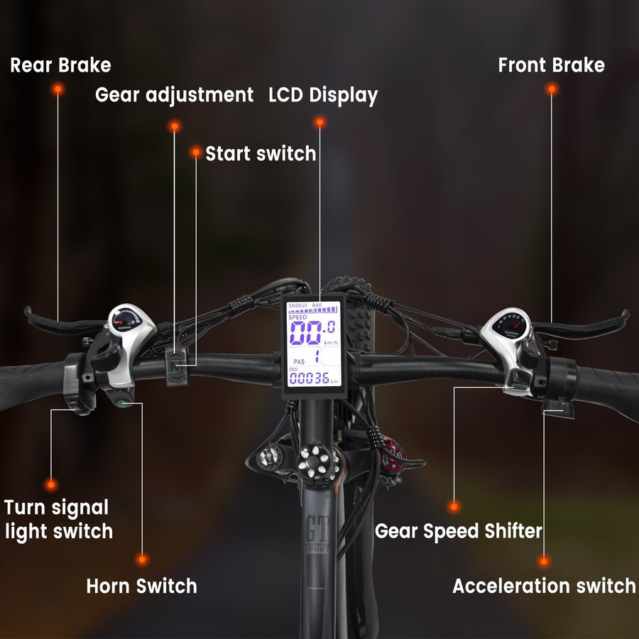 Vuxen Ebike 26 tum dubbelmotor mountainbike 55KM/H Skivbroms