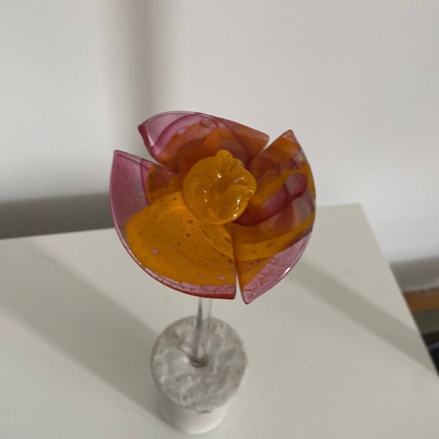 jätte vacker glas blomma Saeby Glaspusteri danmark