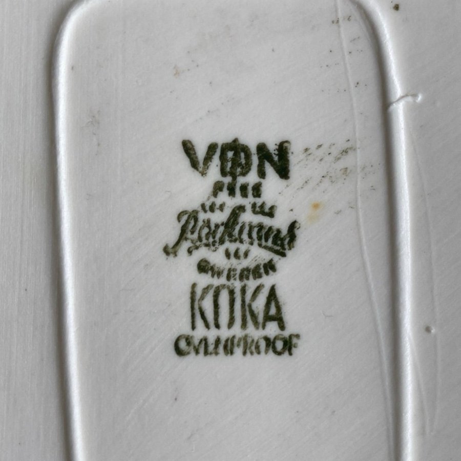 Koka Blå Herta Bengtsson uppläggningsfat ugnssäker form 30x20cm
