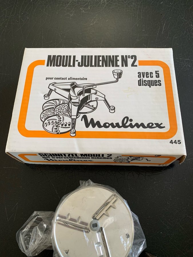 Moulinex Mouli-Julienne N°2 månlandare retro helt ny NOS originalkartong