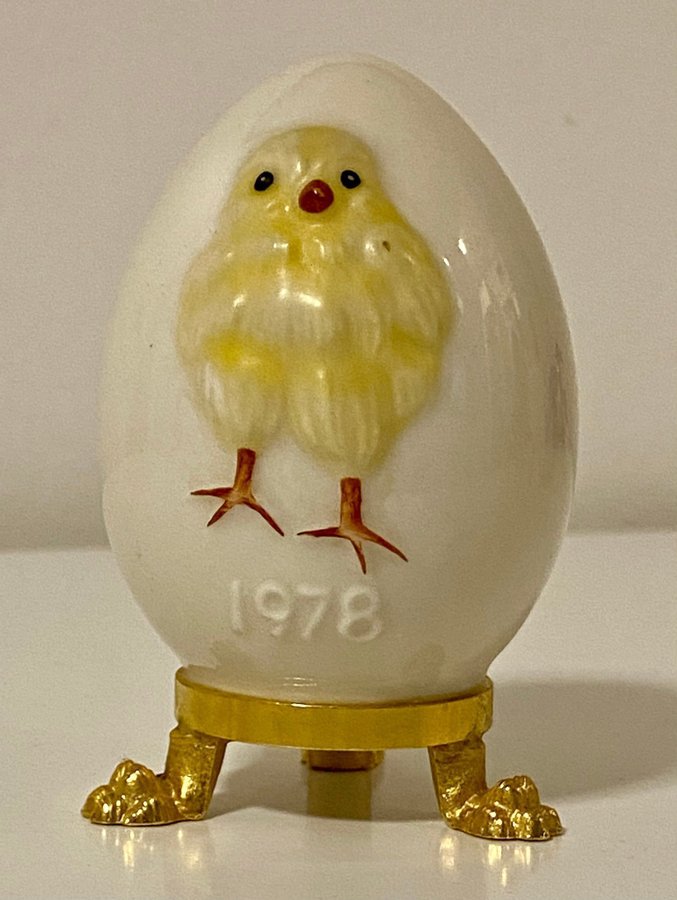 Samlarägg/årsägg och äggkopp 1978 Goebel högsta 8cm