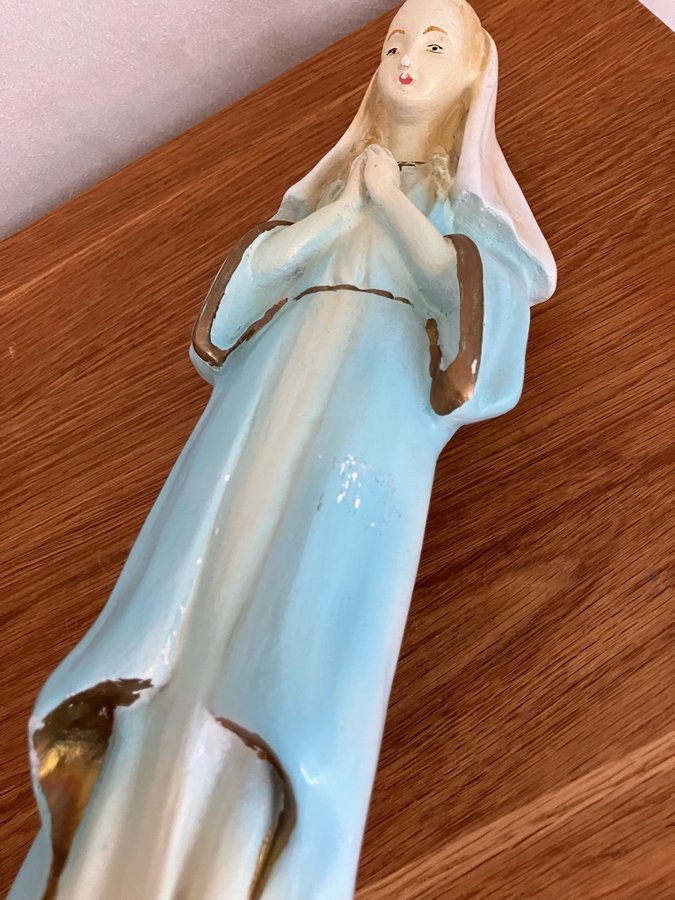 Madonna Äldre gipsfigur